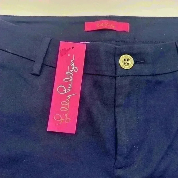 NWT Lilly Pulitzer Sz 8 Shara Mid Rise Stretch Short in True Navy Item# 9A - Picture 4 of 6